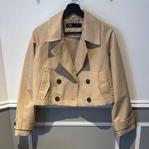 Brand new: Zara Tan Cropped Double-Breasted Jacket